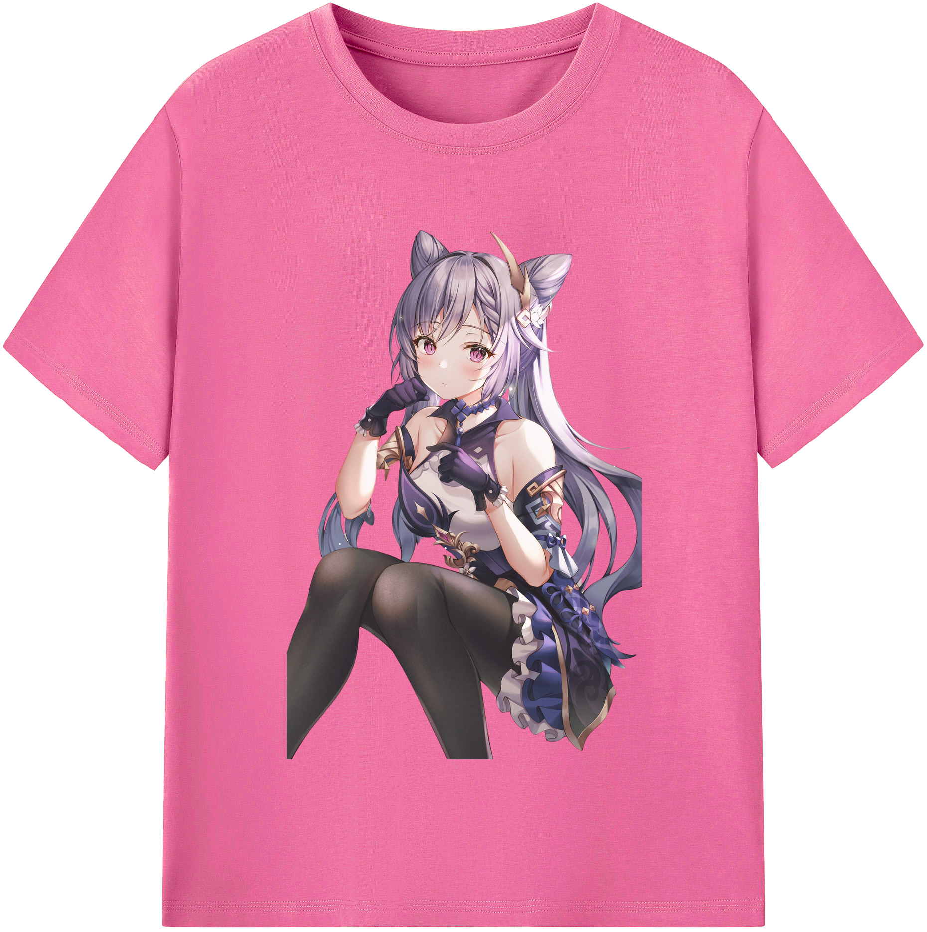 げんし神 刻晴 こくせい genshin Kokusei レディースカジュアルプリントTシャツ（綿100％）